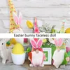 Wielkanocny Bunny Gnome Decoration Easter Faceles Doll Easter Plush Dwarf Home Party Dekoracje Dzieci Zabawki