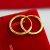 Small Circle Smooth 18k Yellow Gold Filled Womens Hoop Earrings 20mm