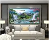 Costume foto papéis de parede murais para paredes 3d idílico floresta cachoeira paisagem tv sofá parede paisagem decorativa pintura parede