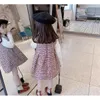Autumn Winter Girls Set Baby Girl Pearl Jacket+ärmlös klänning 2st Set Children Suits Outfits Kids Clothes 2 8t
