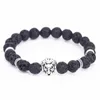 Bracelets en pierre volcanique naturelle, 8MM, perles de lave, tête de Lion, Yoga, pour femmes et hommes, prix de gros