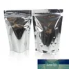 100Pcs Silver Mylar Zip Lock Storage Bags Aluminum Foil Food Grocery Stand Up Reclosable Zipper Packaging Gifts Bags