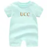 新しいスポット商品ファッションレターロンパースラベル赤ちゃん男の子服白ピンクグリーン高品質長袖ブランド新生児女の子ロンパース 0-24 ヶ月綿 100% ジャンプスーツ