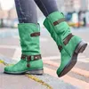 NUOVO CASSO CASUALE MED MID FACK INVERNO CALDO CALDO STANTE STUCI DI DONNE SAMBIO STUPER RETRO PER DONNE BOTAS MUJER C A BOOT BOT