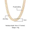 Hip Hop 1set 20mm Gold Heavy Miami Prong Vol Iced Out Out verharde Rhinestones Cubaanse ketting Cz Bling Rapper -kettingen voor mannen Sieraden J129221174