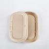 Environmentally friendly degradable wheat stalk takeout Containers Disposable lunch box light food salad sushi Bento packing Box