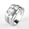 Мужские кольца для свадьбы, помолвки, блестящие циркониевые кольца, простой элегантный дизайн, мужские обручальные кольца, классические ювелирные изделия271u