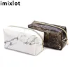 Saklama torbaları IMIXLOT Kozmetik Çantası PU Deri Su Geçirmez Makyaj Seyahat Yıkama Tuvalet Kılıfı Ev Sundries Case