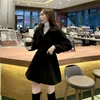 Kvinnor Vinterlång A-Line Coat Kvinnlig överrock med knappar Casual Slim midja Plus Size Elegant Manteau Femme Hiver Abrigo Mujer 201221