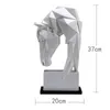 Лошадь головы украшения животных смолы дома украшения нордические геометрические оригами ремесла мебель для гостиной стола декор статуэтка 220210