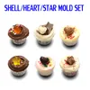 15 hål silikonmedicinerad edibles Heart Star Shell Mould Set Edibles Förpackning Choclate Bite Moulds Maker Bar Ice Fack Frysa Mögel