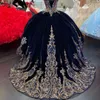 DHL Dark Navy 2022 Ballkleid Quinceanera Kleider Brautkleider Schatz Langarm Sweet 16 Kleid Vestidos de xv a￱os anos