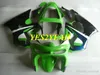 Motorcykel Fairing Body Kit för Kawasaki Ninja ZX6R 636 98 99 ZX 6R 1998 1999 ABS Green Blue Black Fairings Bodywork + Gifts KP15