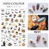 Nail Art Stickers Decals Manicure Gereedschap Pompoen Skull Design Halloween Water Transfer DIY Nagels Decoraties Sticker