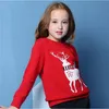 Herbst Winter Neue Kinder Cartoon Weihnachten Hirsch Pullover Mantel Kinder Kleidung Baby Baumwolle Dicke Wolle Top Jungen Mädchen Pullover 201128