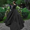 Black Gothic Wedding Dresses Victorian Lace Beded Ball Gowns Vintage Long Sleeve Plus Size Bridal Formal Dress Custom Made Vestidos De Novia Robes Mariage