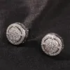 Hot Trendy Hip Hop Boucles D'oreilles Bijoux Iced Out Boucles D'oreilles Bling Hommes Femmes Diamant Boucles D'oreilles Rappeur Hiphop Charmes Or Argent Boucles D'oreilles Cadeau