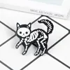 Cat Skeleton Enamel Pins Punk Glitter Dark Cat Badge Brooch Bag Clothes Lapel pin Funny Animal Jewelry Gift for Friends2098461