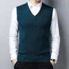 New Fashion high quality brand men's sweaters V neck twist VEST knit cotton jumper pullover ear of wheat with logo