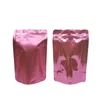 100 szt. Różowy stojak aluminiowy Folia zamek zamek zapasowy Torba opakowań Kolorowe opakowanie z fasolą kawy 201021
