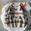 Японский ретро Хараджуку Рождественские лося круглые шеи пуловер пару мужские и женские мягкие свитер 201214