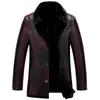 Haute qualité épais chaud hommes veste en cuir et manteau mode décontracté vêtements pour hommes Jaquet russe hiver noir vestes en cuir