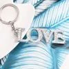 Romântico Diamond Letter Keychain Pingente Metal Love Tecking Casal Chave Pingndants Acessórios de moda Presentes