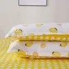 2019 set di biancheria da letto di stampe a limone giallo 3/4 pezzi per bambini/per adulti coperchio del piumino con fitta da letto set di coperture per la trapunta di frutta set di coperture da letto Y200417