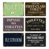 Funny Toilet Rules Signs Plaque Modern Metal Painting Vintage Bathroom Metal Sign Tin Sign Wall Decor for Toilet Bathroom Restroom Chic Modern Painting