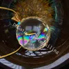 5pcs Gold Tone Wire 30mm Rainbow Cancella Quartz Crystal Ball Sphere Orb Macrame Collana pendente Collana Gioielli Reiki Handmade Boho Avvolto Pietra preziosa avvolta