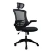 US Stock Commercial Furniture Modern High-Back Mesh Executive Bureau Chair met hoofdsteun en flip-up armen, zwart