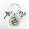 Nieuwe Leuke Camper Wagon Sleutelhanger I Love Camping Sleutelhanger Trailer Wegwijzer Sleutelhanger Vakantie Reizen Memorial Gift Happy Car Vacation