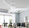 LEDモダンな天井灯ファンブラックシーリングファンライト付き家の装飾的な部屋ファンランプDCの天井ファンリモコン