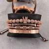 Men Bracelet Jewelry 4pcs/مجموعة Crown Charms Macrame Beads Bracelets braiding Man Jewelry Fudicury Jewelry for Women Bracelet Gift Free DHL