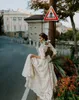 Vintage Country Style Beautiful Bohemian Lace Wedding Dresses Open Back 3 4 Sleeves Boho Beach Plus Size Wedding Dress Bridal Gown219N