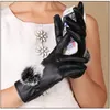 Ball PU Leather Gloves for Winter Gloves Touch Screen Mitten Luvas Women Female Handschoenen