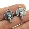 Lote 100 pcs Basquetebol Backboard Antique Silver Charms Pingentes Diy Jóias Conclusões para Jóias Fazendo Brincos Brincos de Colar 20x14mm