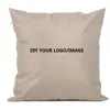 sublimation plain burlap cushion cover 18x18 inches natural poly linen pillow case diy home sofa throw pillow cover