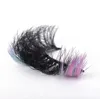 Faux de cils colorés 3D Fluffy faux vison couloir des yeux pour les yeux Strip Wipsy Faux multicolores cils pour la fête de cosplay de Noël quotidienne 4153637