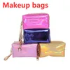 Makeup Making Cosmetic Letter Hologram Laser Cosmetic Makeup Sacs de grande capacité Sac à lavabo étanche à lavage imperméable