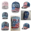 Cappello da baseball Biden con strass di cristallo Cappellino regolabile con visiera in denim Snapbacks Shine Diamond Biden Harris Bandiera USA Copricapo da cowboy E111802