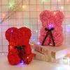 DIY 25 cm Teddy Rose Bear med Box Artificial PE Flower Bear Rose Valentine039S Day For Girl Girlfriend Women Wife Mor039S Day6089370