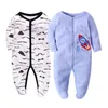 Hot Batch Newborn Baby Boys Girls Sleepers Pajamas Babies Jumpsuits 2 PCS/lot Infant Long Sleeve 0 3 6 9 12 Months Clothes G1221