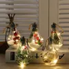 LED Trasparente Palla di Natale Decorazioni per l'albero di Natale Ciondolo Luci a led Palline di lampadina in plastica Decorazioni natalizie per le vacanze 5 Stili YL1363