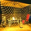 210 LED Fairy Net Light Mesh Curtain String Wedding Christmas Party Decor Stringhe LED bianche calde