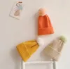 Baby warme einfarbige Hüte Kaninchenhaar Bommel Ballkappen Kinder Kinder Gehörschutz Nachahmung Wind Strickmütze Jungen Mädchen Wollmützen