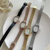 Classic Vintage Fashion Style Oval Quartz Watch Women Stainless Steel Leather Band Luxury Accessories for Female