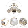 Little Bee Broches Crystal Rhinestone Pin Broches de esmalte Regalos de Joyería para Mujeres Hombres Insectos Broche
