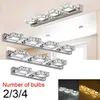 Nuovo design 9W ZC001209 Tre luci Superficie di cristallo Bagno Bedroom Lamp Lampada da letto calda bianca luce argento Super Luminosità impermeabile Lampade da parete impermeabili