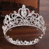 Copricapo di colore argento alla moda cristallo corona principessa Accessori per capelli per matrimoni rotondi piccoli per capelli